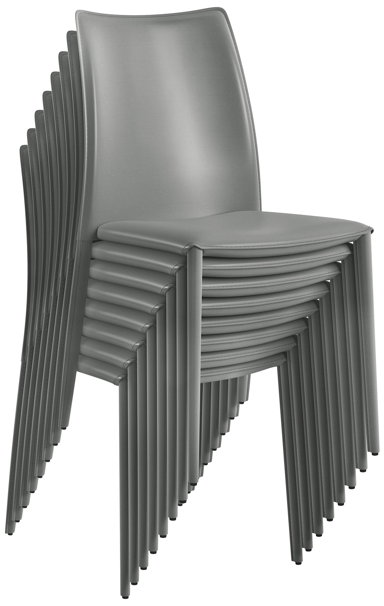Dalia Gray Stacking Side Chairs Set of 2 in scene