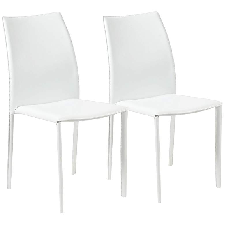 Image 1 Dalia White Stacking Side Chairs Set of 2