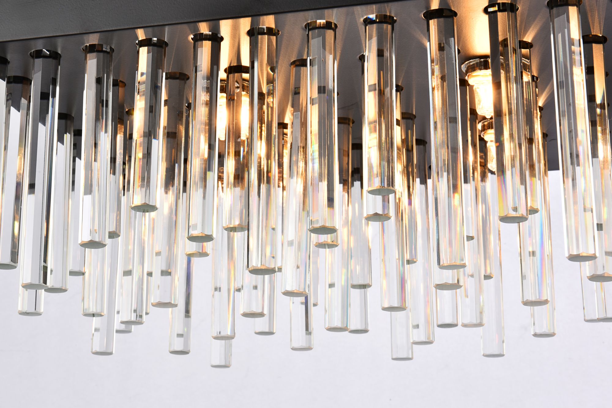 Dallas 36" Wide Black Crystal 20-Light Linear Chandelier in scene