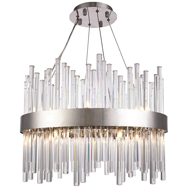 Image 2 Dallas 20 inch Wide Chrome and Crystal Chandelier
