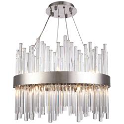 Dallas 20&quot; Wide Chrome and Crystal Chandelier