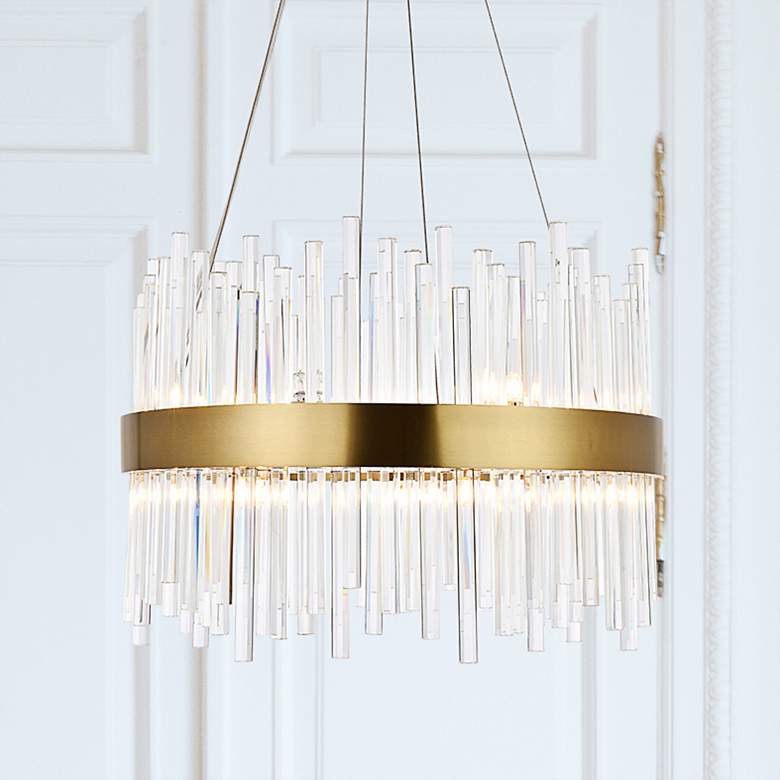 Image 2 Dallas 20" Wide Gold and Crystal Pendant Light