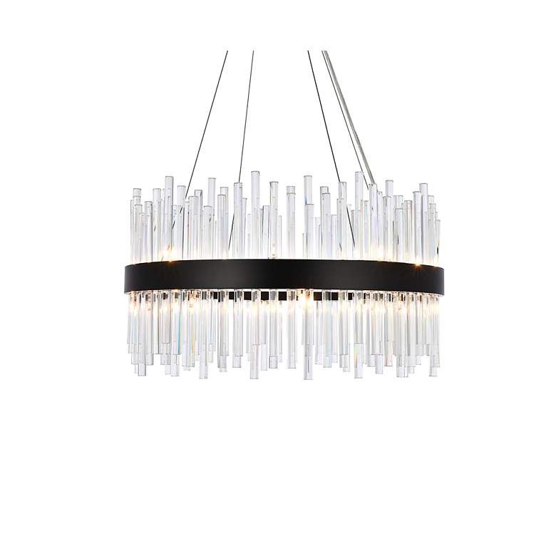 Image 4 Dallas 25" Round Crystal Pendant In Black more views