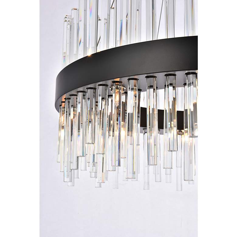 Image 6 Dallas 25" Round Crystal Pendant In Black more views