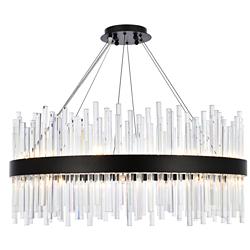 Dallas 32" Wide Black Crystals 18-Light Round Pendant