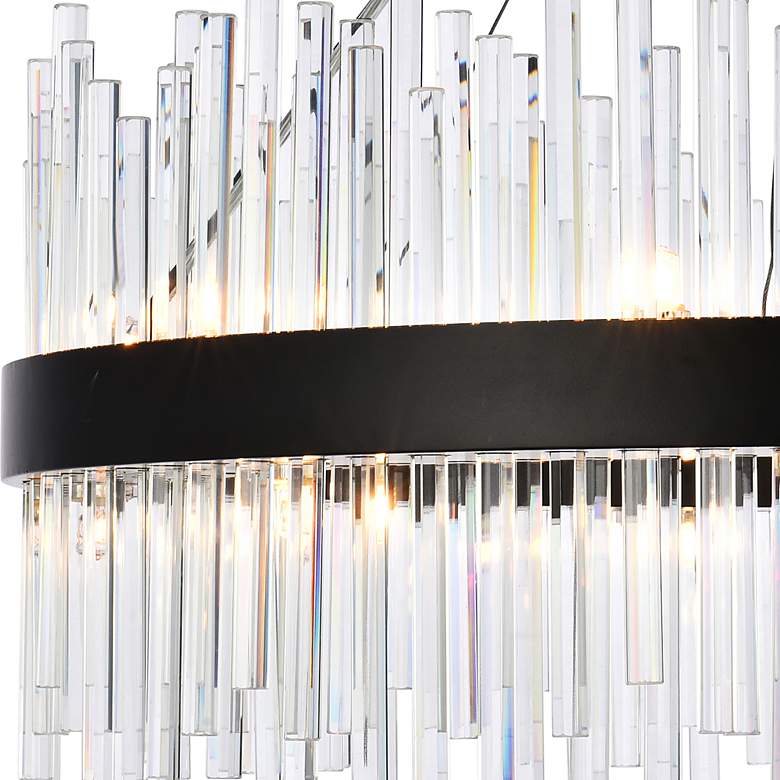 Image 4 Dallas 32" Wide Black Crystals 18-Light Round Pendant more views