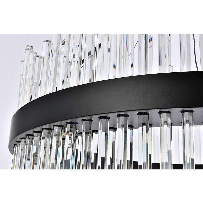 Image 5 Dallas 32" Wide Black Crystals 18-Light Round Pendant more views