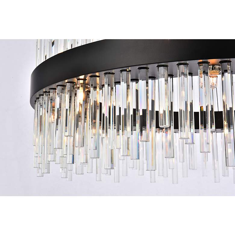 Image 6 Dallas 32" Wide Black Crystals 18-Light Round Pendant more views