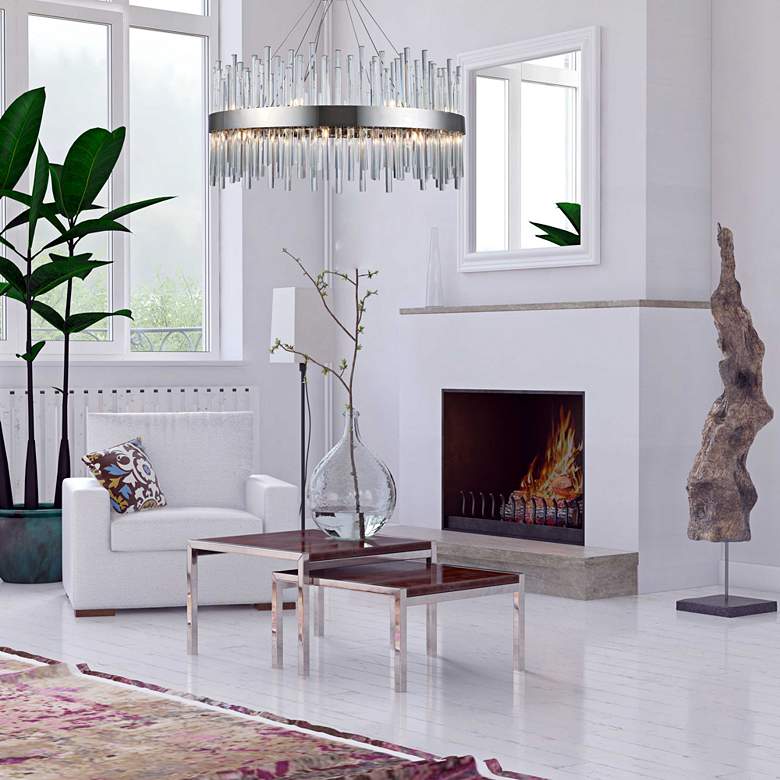Image 4 Dallas 32" Wide Chrome and Crystal Modern Chandelier more views