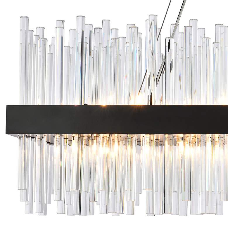 Image 4 Dallas 36 inch Rectangle Crystal Chandelier In Black more views
