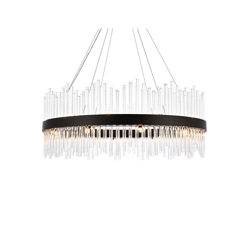 Image 4 Dallas 36" Round Crystal Pendant In Black more views