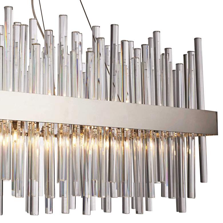 Image 3 Dallas 36"W Chrome Crystal Kitchen Island Light Chandelier more views