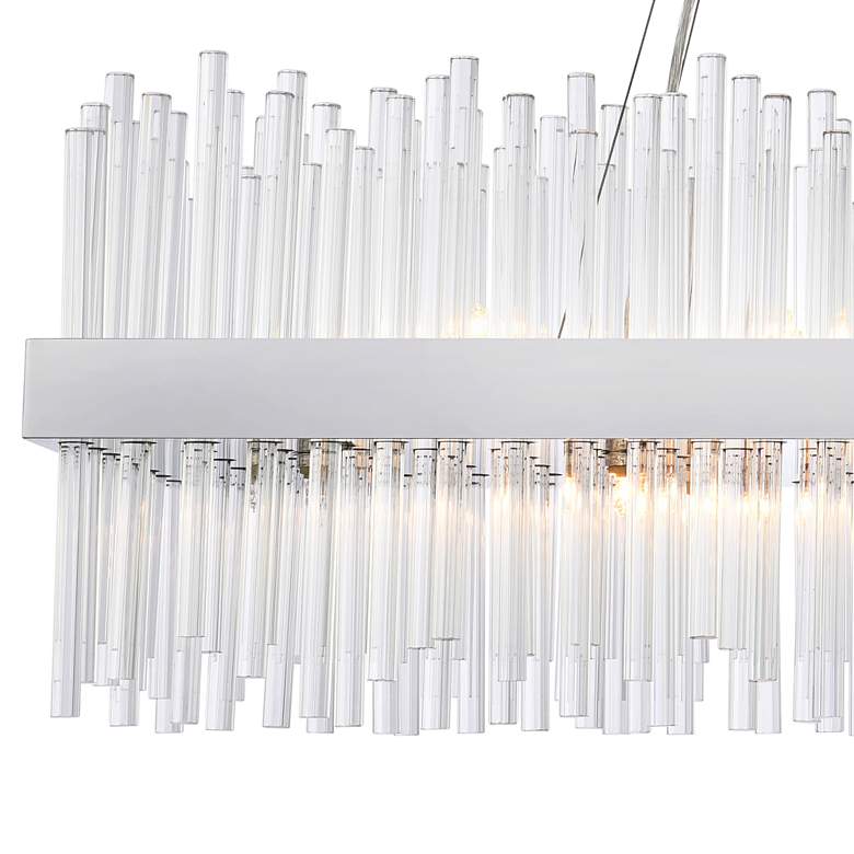 Image 4 Dallas 42" Wide Chrome Crystal 24-Light Rectangular Pendant more views