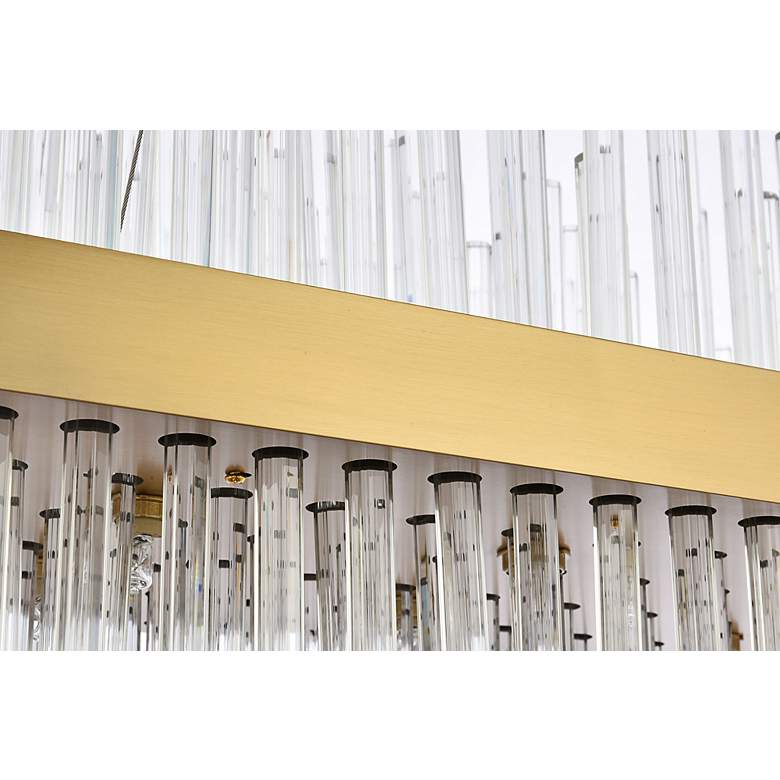 Image 4 Dallas 42"W Satin Gold Crystal Rectangular 24-Light Pendant more views