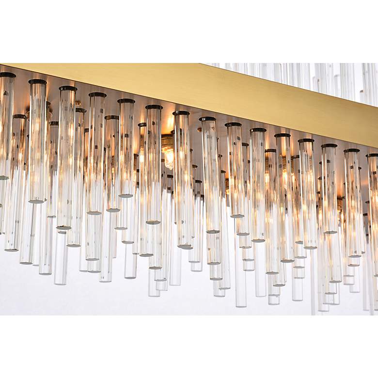 Image 6 Dallas 42"W Satin Gold Crystal Rectangular 24-Light Pendant more views