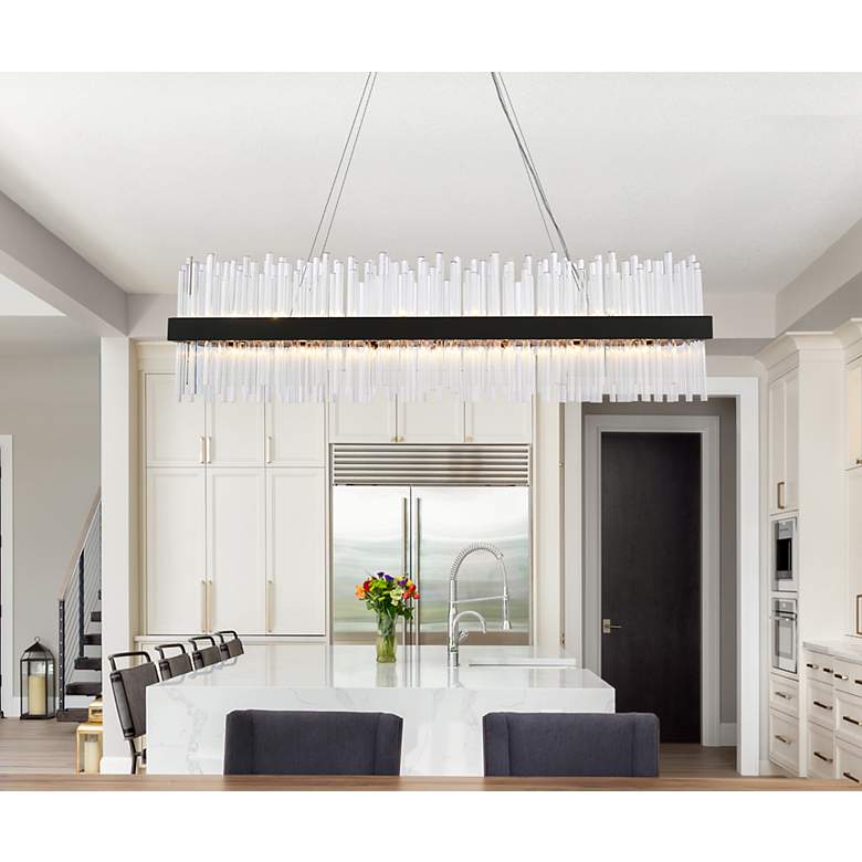 Image 3 Dallas 48" Rectangle Crystal Pendant In Black more views