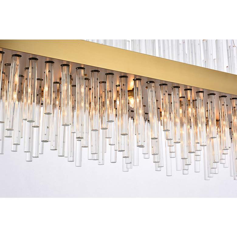 Image 5 Dallas 48"W Satin Gold Crystal Rectangular 24-Light Pendant more views