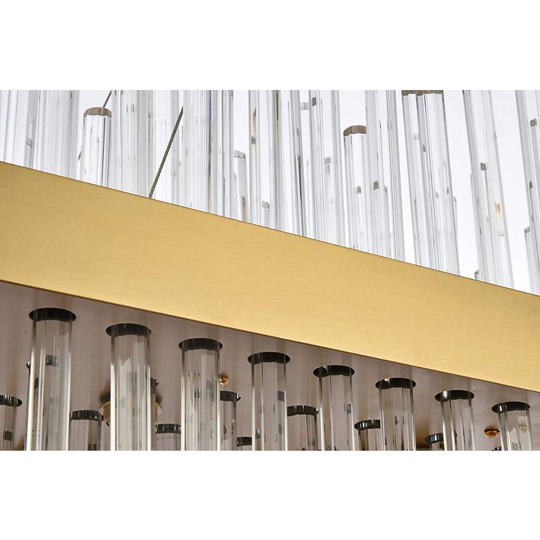 Image 7 Dallas 48"W Satin Gold Crystal Rectangular 24-Light Pendant more views
