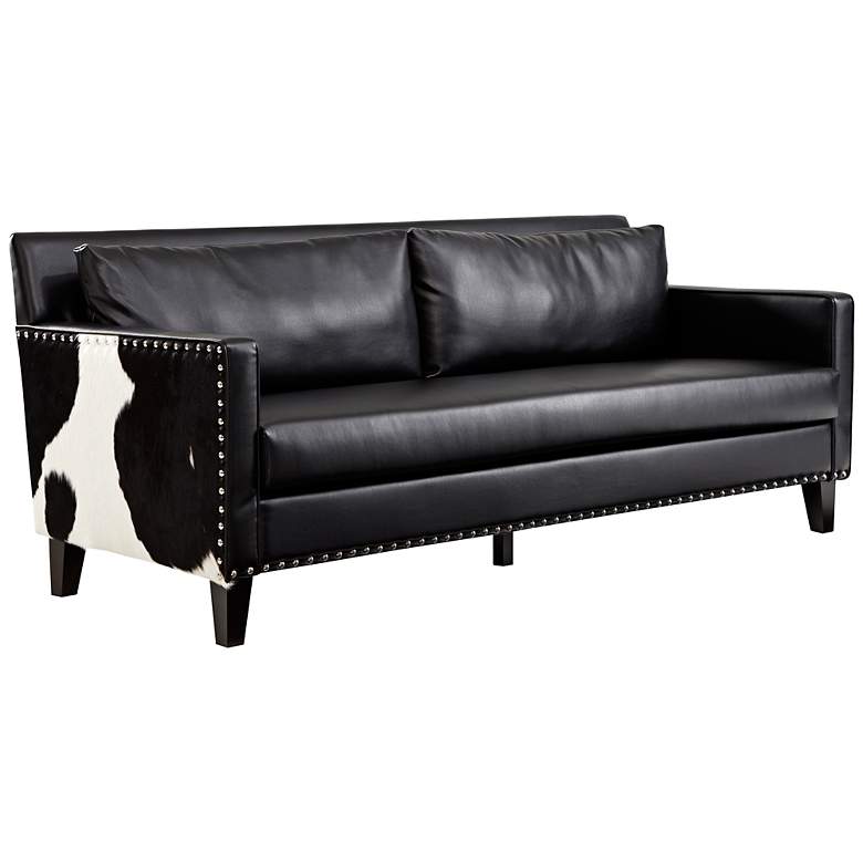 Image 1 Dallas 82 inch Wide Leather and Cowhide Sofa