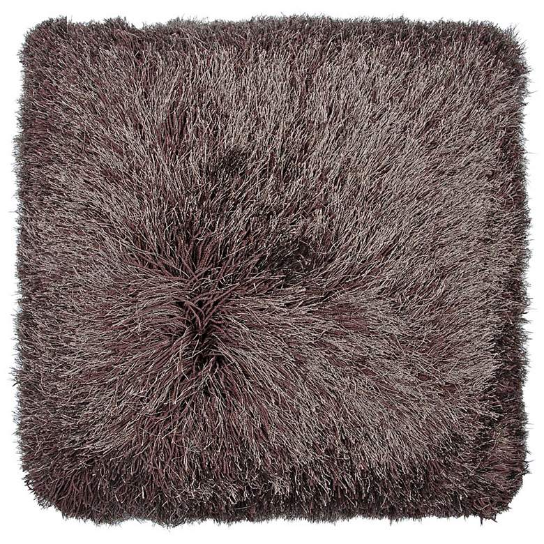 Image 1 Dallas Brown 20" Square Decorative Shag Pillow