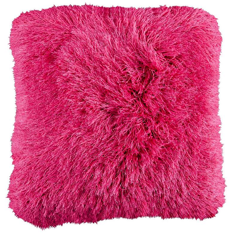 Image 1 Dallas Fuchsia Pink 20" Square Decorative Shag Pillow