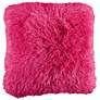 Dallas Fuchsia Pink 20" Square Decorative Shag Pillow