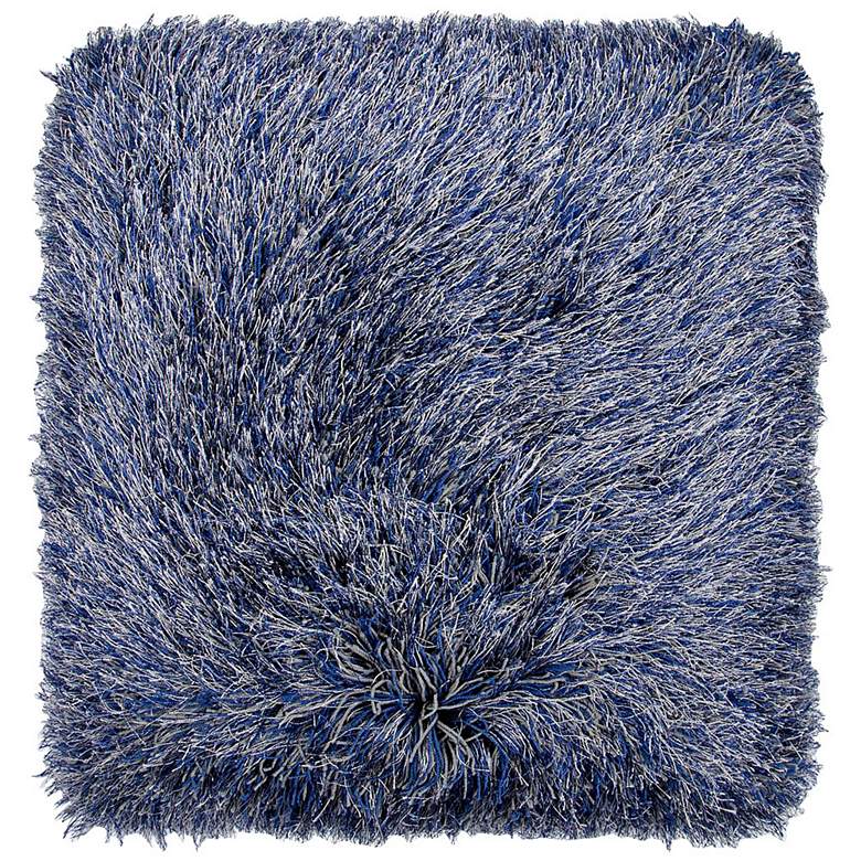 Image 1 Dallas Gray-Blue 20 inch Square Decorative Shag Pillow