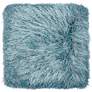 Dallas Gray-Turquoise 20" Square Decorative Shag Pillow