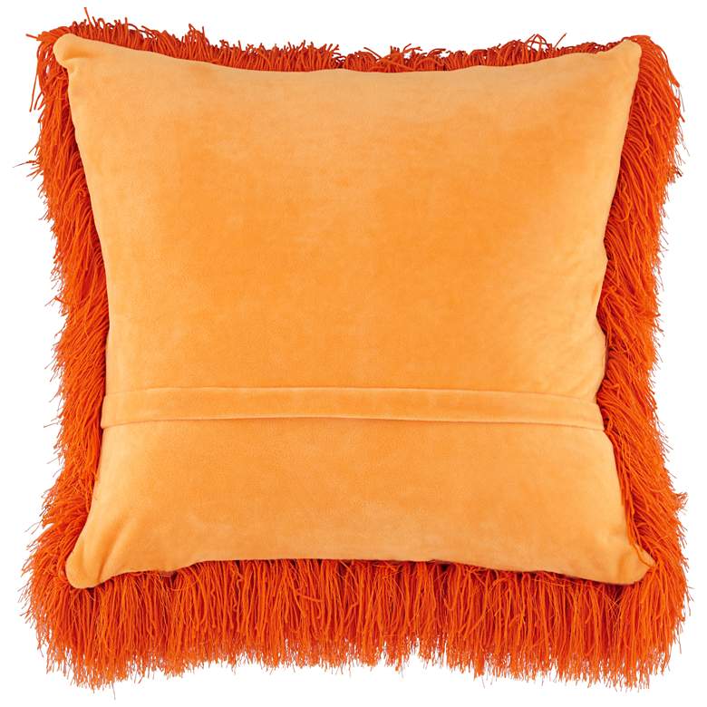 Image 2 Dallas Orange 20 inch Square Decorative Shag Pillow more views