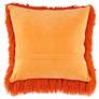 Dallas Orange 20" Square Decorative Shag Pillow