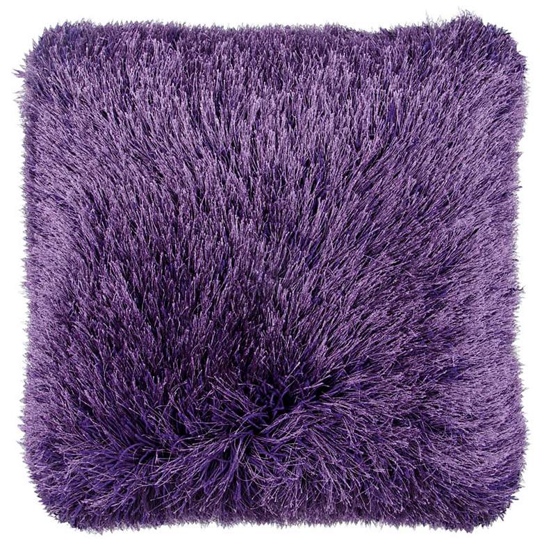 Image 1 Dallas Purple 20 inch Square Decorative Shag Pillow