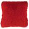 Dallas Red 20" Square Decorative Shag Pillow
