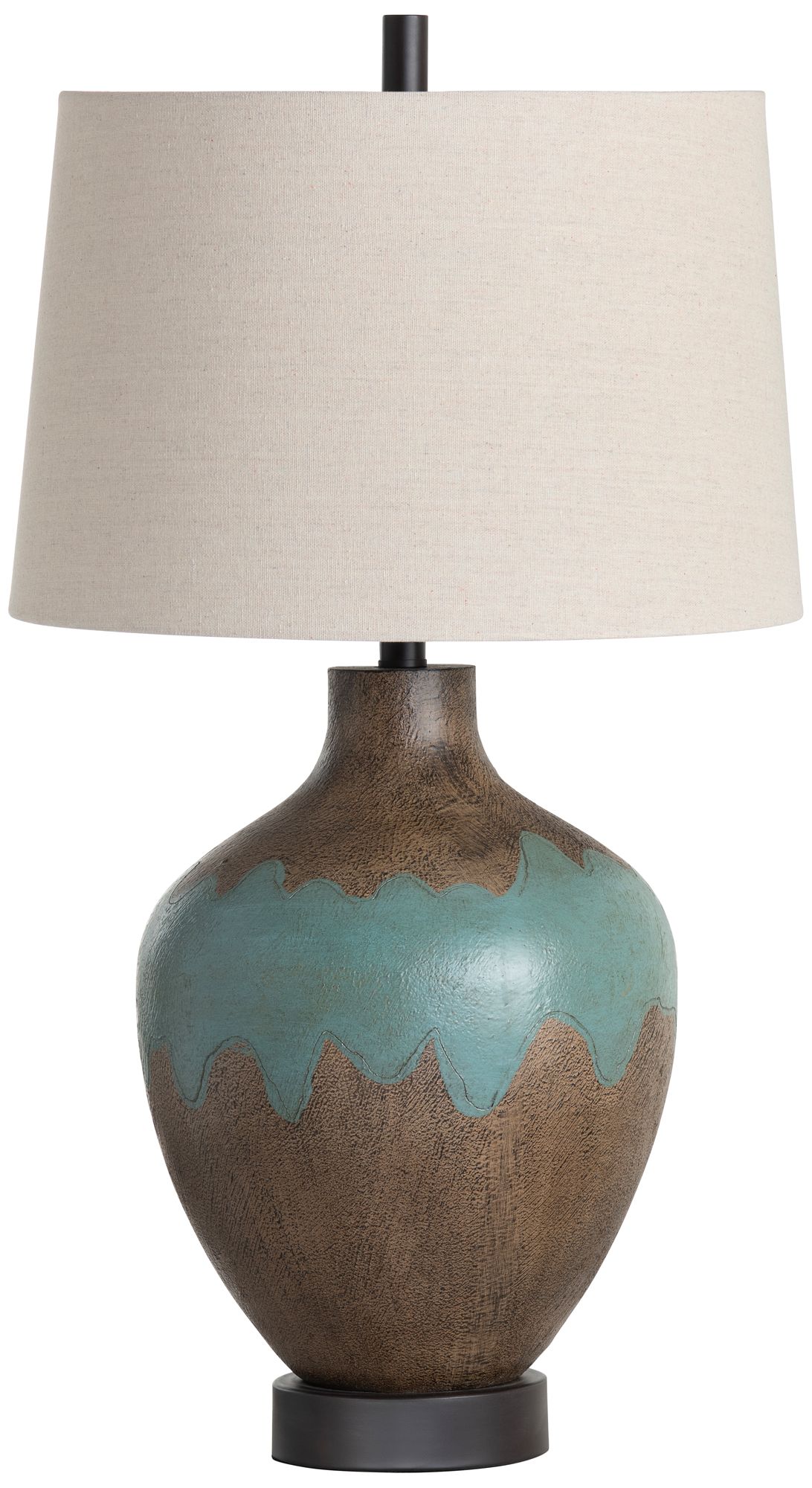 Image 2 Dallas Saddle Tan Faux Leather Table Lamp