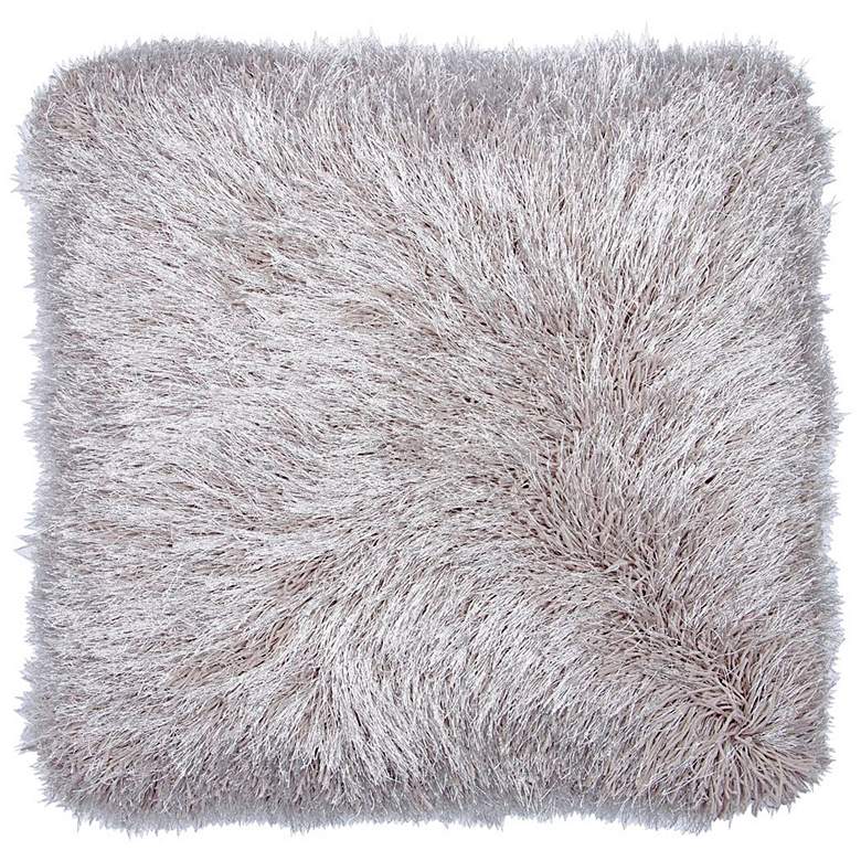Image 1 Dallas Silver 20" Square Decorative Shag Pillow