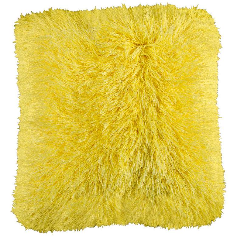 Image 1 Dallas Summer Yellow 20 inch Square Decorative Shag Pillow