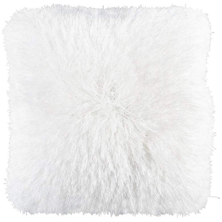Image 1 Dallas White 20" Square Decorative Shag Pillow