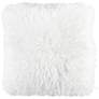 Dallas White 20" Square Decorative Shag Pillow