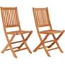 Dallis Teak Folding Chair 5-Piece Round Patio Dining Set