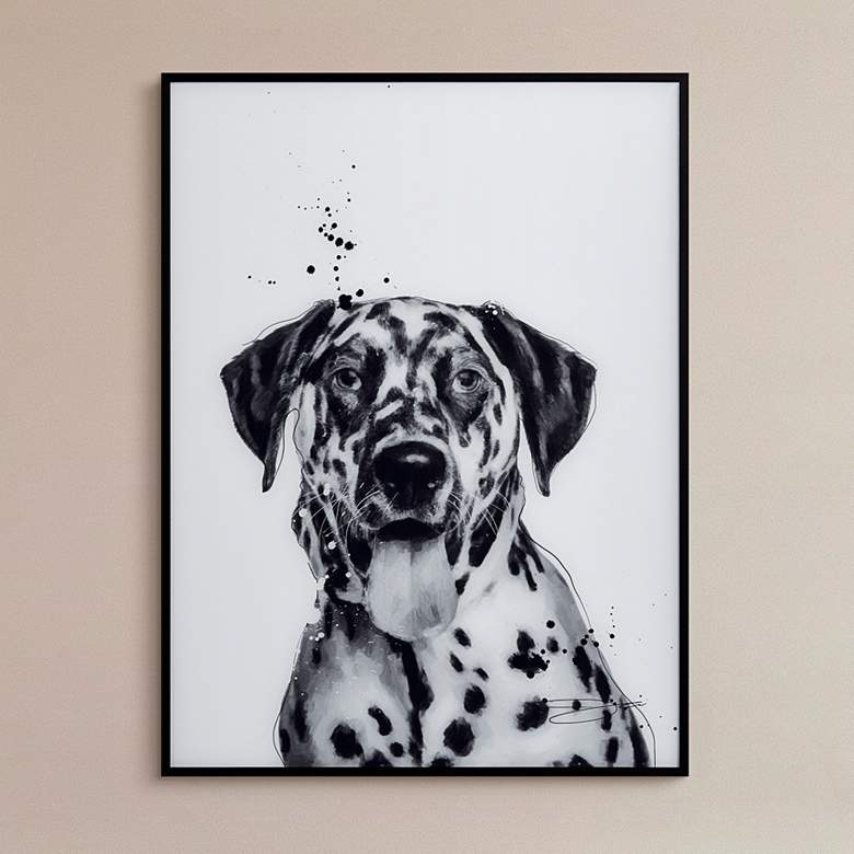 Image 1 Dalmatian 24"x18" Rectangular Printed Glass Framed Wall Art