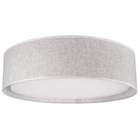 Image1 of Dalton 16" Wide Beige Textured Linen LED Drum Ceiling Light