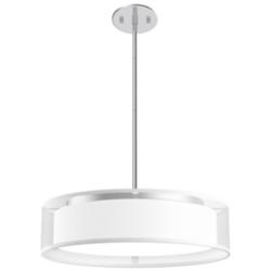 Dalton 16" Wide White Organza LED Drum Pendant Light