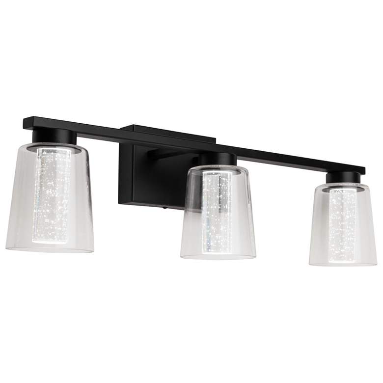 Image 2 Dalton 24" Wide Black Bathroom Vanity With Clear Glass Shade