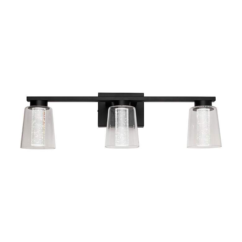 Image 3 Dalton 24" Wide Black Bathroom Vanity With Clear Glass Shade more views