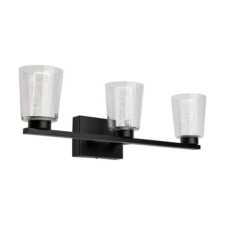 Image 4 Dalton 24" Wide Black Bathroom Vanity With Clear Glass Shade more views