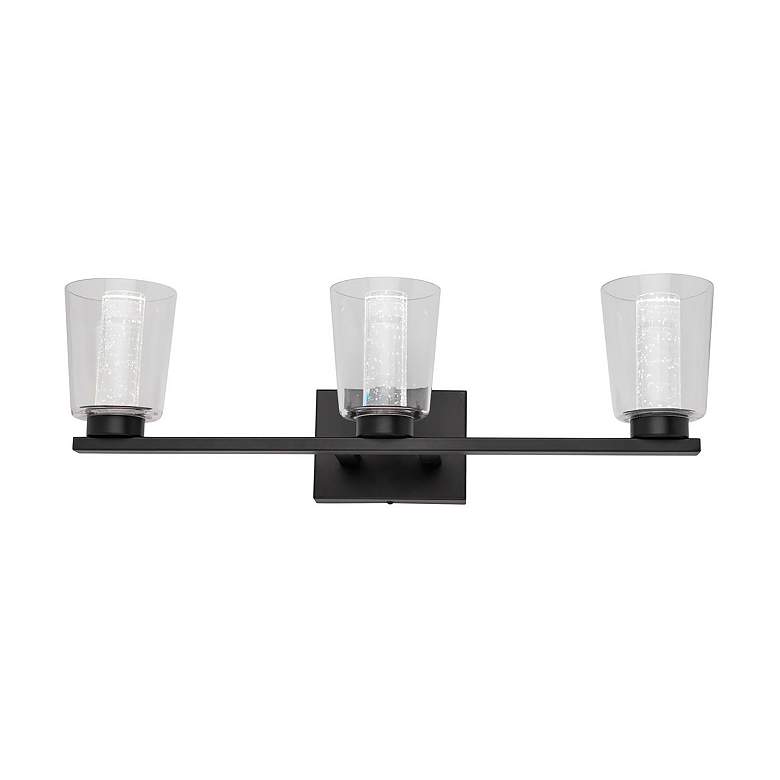 Image 5 Dalton 24" Wide Black Bathroom Vanity With Clear Glass Shade more views