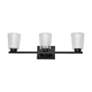 5_Dalton 24" Wide Black Bathroom Vanity With Clear Glass Shade more views