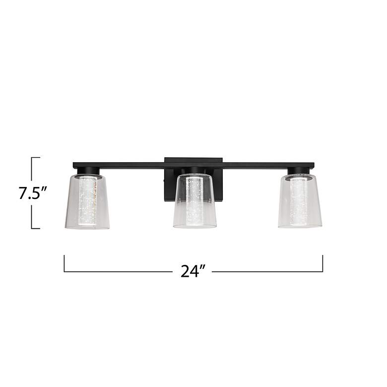 Image 7 Dalton 24" Wide Black Bathroom Vanity With Clear Glass Shade more views