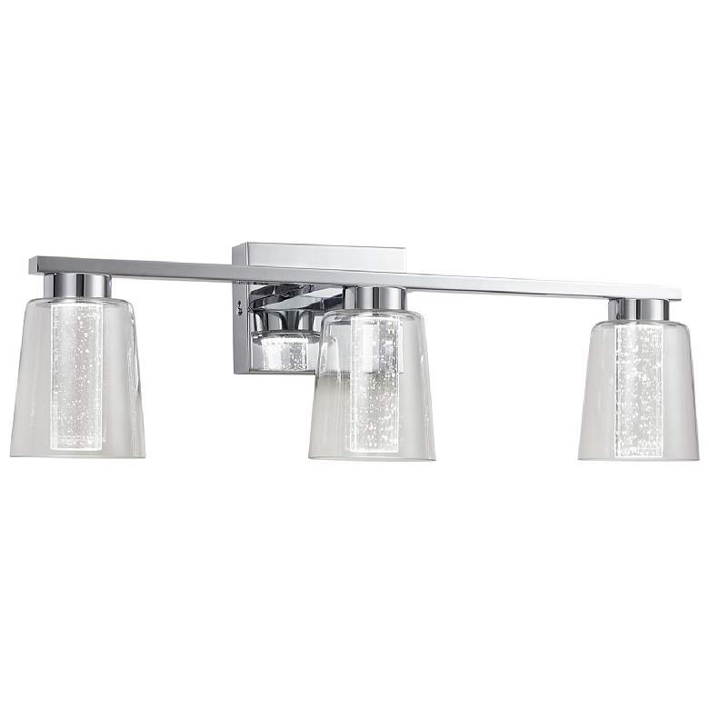Image 2 Dalton 24" Wide Chrome Bathroom Vanity With Clear Crystal Shade