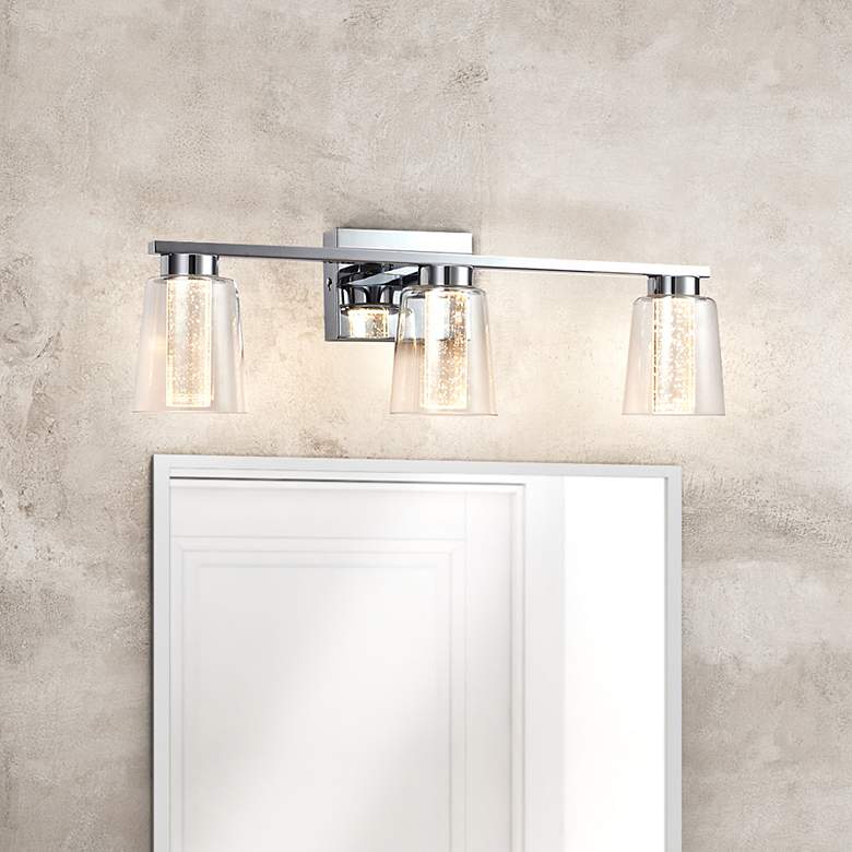 Image 1 Dalton 24" Wide Chrome Bathroom Vanity With Clear Crystal Shade