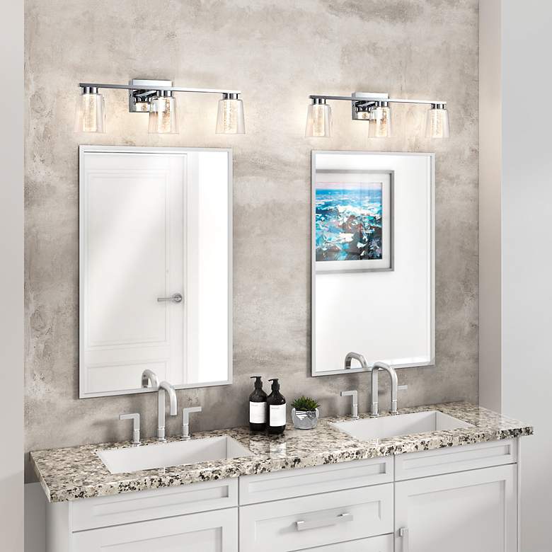 Image 7 Dalton 24" Wide Chrome Bathroom Vanity With Clear Crystal Shade more views